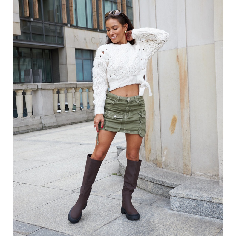 Brązowe matowe klasyczne kozaki Edwards 1