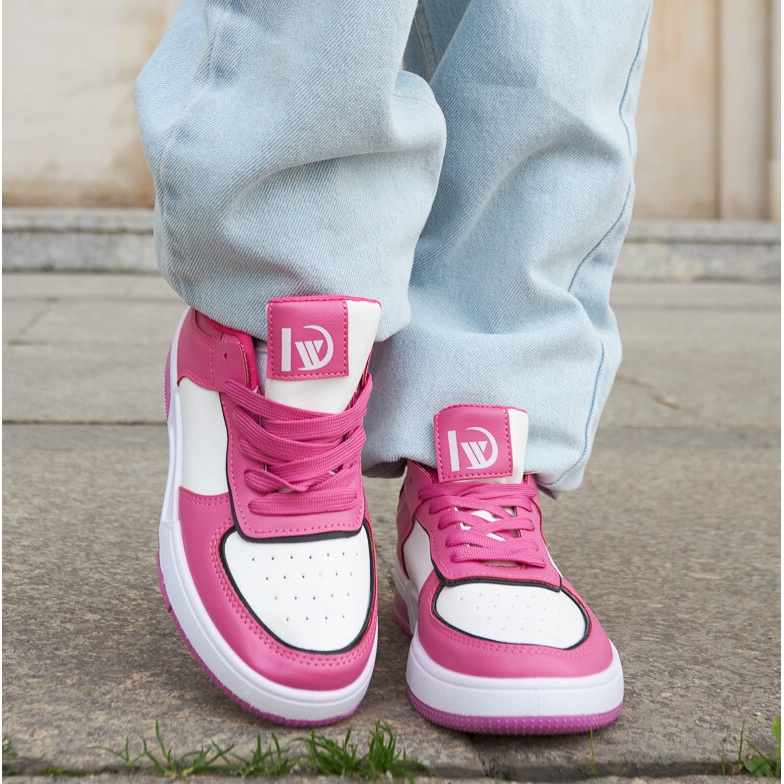 Inna Biało-fioletowe sneakersy Barrette TA-503 Fuchsia białe 1