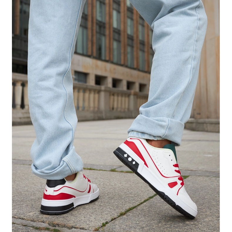 Inna Biało-czerwone buty z zielonym językiem Archie białe 2