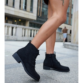 Czarne botki zdobione cyrkoniami Melisurgo 2