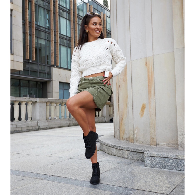 Czarne botki zdobione cyrkoniami Melisurgo 1