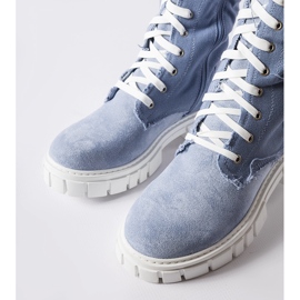 Niebieskie materiałowe ocieplane kozaki Palmer 1