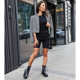 Czarne ocieplane botki z wzorem w pepitkę Alfeo 1