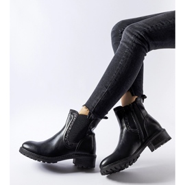 Czarne botki zdobione brokatem Emidio 1