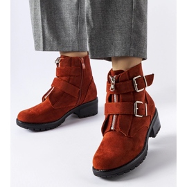 Czerwone ocieplane botki z suwakiem Pleasant 1