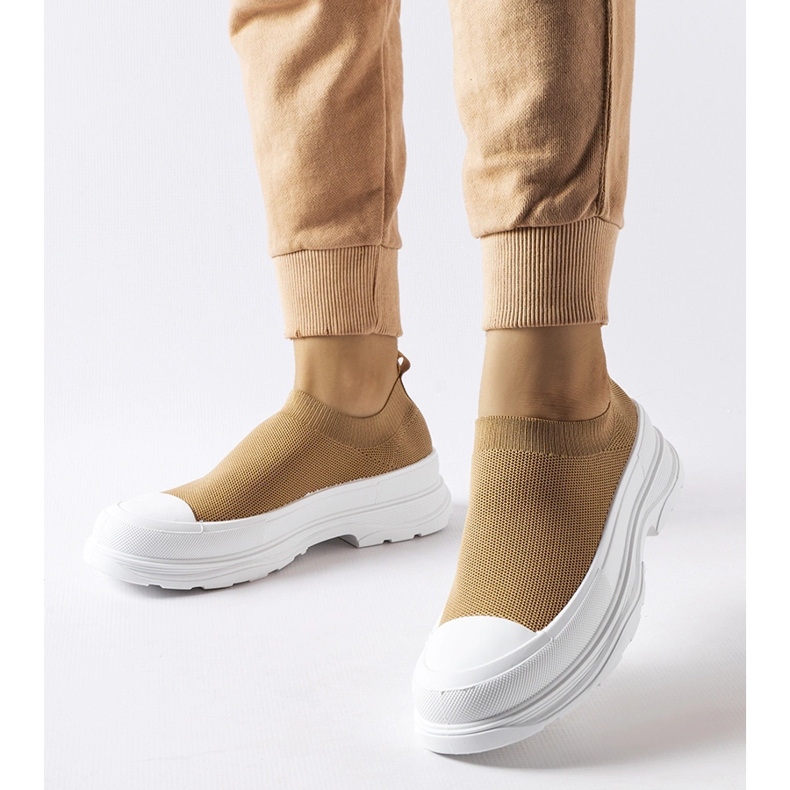 Brązowe wsuwane trampki na platformie Baratili 1