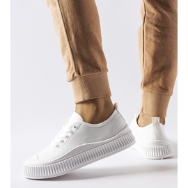 Białe trampki na platformie Collepepe 2