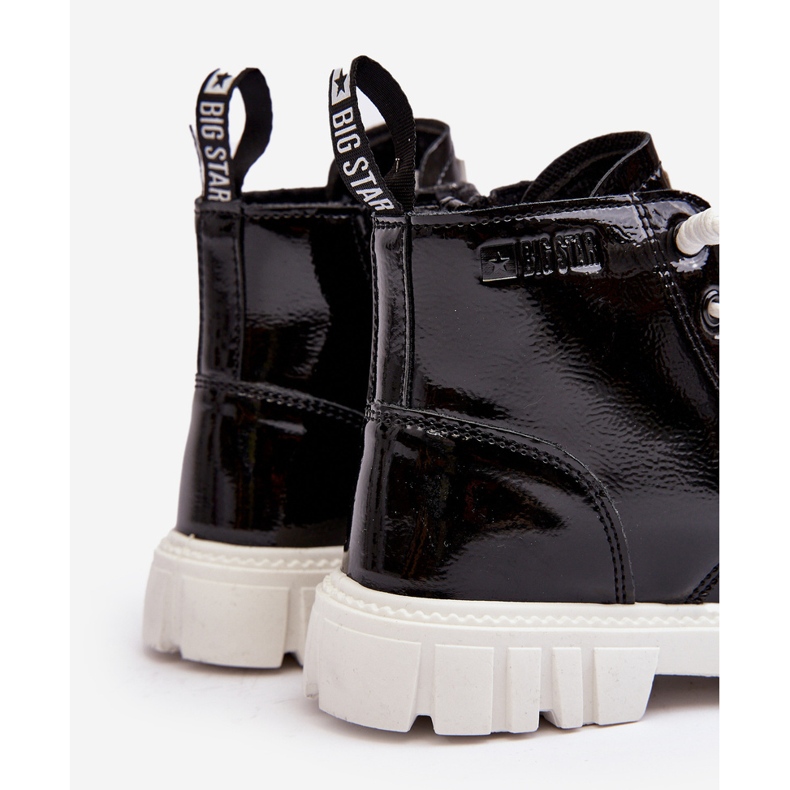 Ocieplane Lakierowane Botki Dziecięce Big Star MM374147 Czarne 1