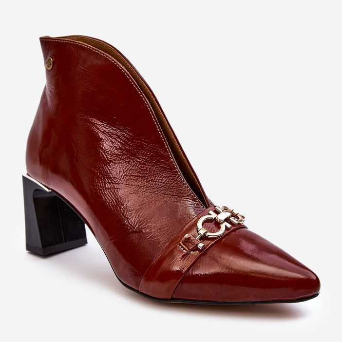 Skórzane Botki Na Słupku Maciejka 05262-02 Brązowe 1