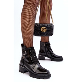 S.Barski Damskie Lakierowane Botki D&A MR870-97 Czarne 1