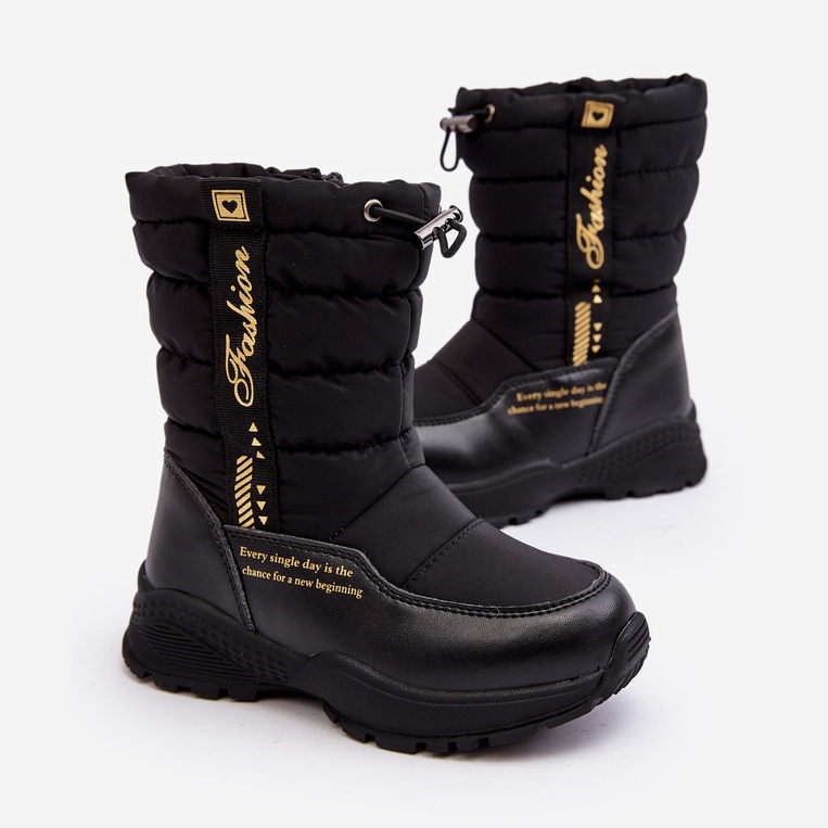 Dziecięce Śniegowce Ocieplane Wełną Na Suwak Czarne Delhi 1