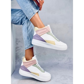 Trampki za kostkę Ginger Pink białe 2