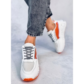 Buty sportowe damskie Milano Orange białe 1