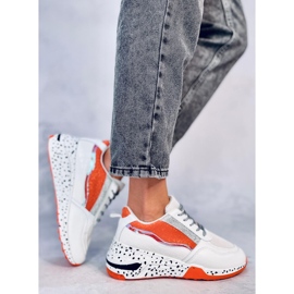 Buty sportowe damskie Milano Orange białe 3