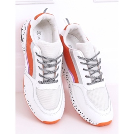 Buty sportowe damskie Milano Orange białe 2