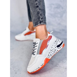 Buty sportowe damskie Milano Orange białe 4