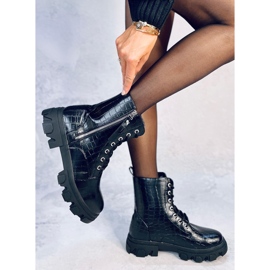 Botki sznurowane Will Black czarne 2