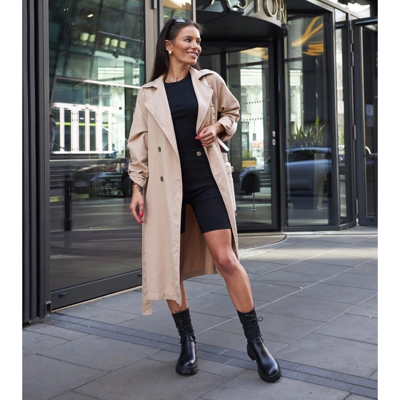 Inna Czarne skarpetowe botki z wiązaniem Eliot 1