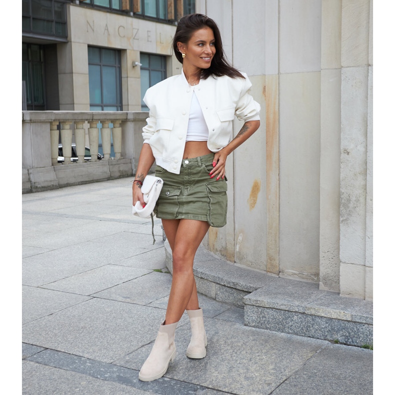 Inna Beżowe wsuwane botki Adalrico beżowy 1