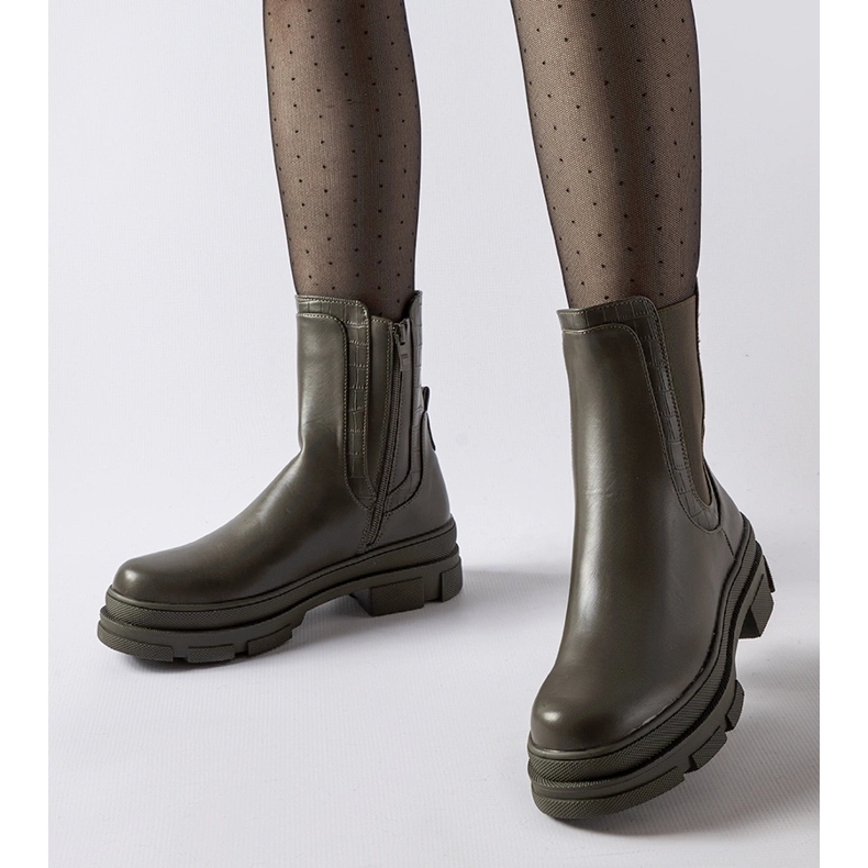 Zielone trapery na masywnej podeszwie Torina 1