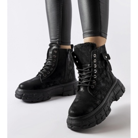 Inna Czarne ocieplane trapery na platformie Lina 1