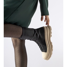 Czarne ocieplane buty gruba podeszwa Giselda 1