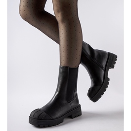 Inna Czarne klasyczne ocieplane trapery Porcigatone 1