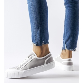 Szare tenisówki na grubej platformie Egidio 1