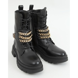 Workery z łańcuszkami Willy Black czarne 1