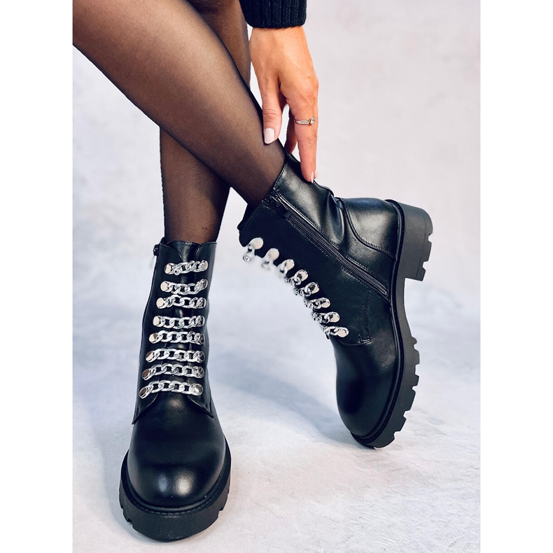 Botki glany licowe Jansen Black czarne 1