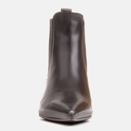 Marco Shoes Ocieplane eleganckie botki z elastyczną gumą w cholewce czarne 4