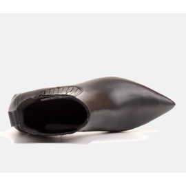 Marco Shoes Ocieplane eleganckie botki z elastyczną gumą w cholewce czarne 7