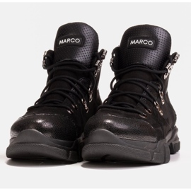Marco Shoes Sportowe botki damskie z lekkim ociepleniem jesienno-zimowym czarne 1