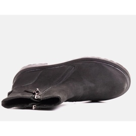 Marco Shoes Gładkie botki damskie z ciekawym, grubym spodem czarne 3