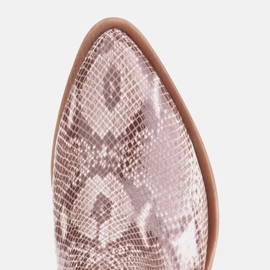 Marco Shoes Botki z naturalnej skóry z wycięciem litery V beżowy brązowe 6