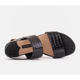 Marco Shoes Płaskie sandały ze skóry naturalnej i metalicznym obcasem czarne 6