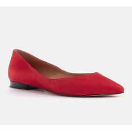 Marco Shoes Baleriny damskie z niskimi bokami czerwone 4