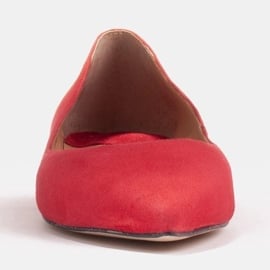 Marco Shoes Baleriny damskie z niskimi bokami czerwone 2