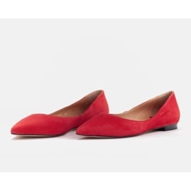 Marco Shoes Baleriny damskie z niskimi bokami czerwone 3