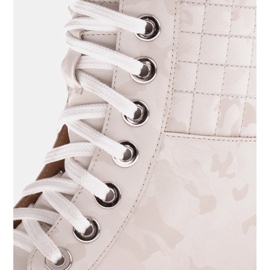 Marco Shoes Botki moro w wojskowym stylu beżowy 6