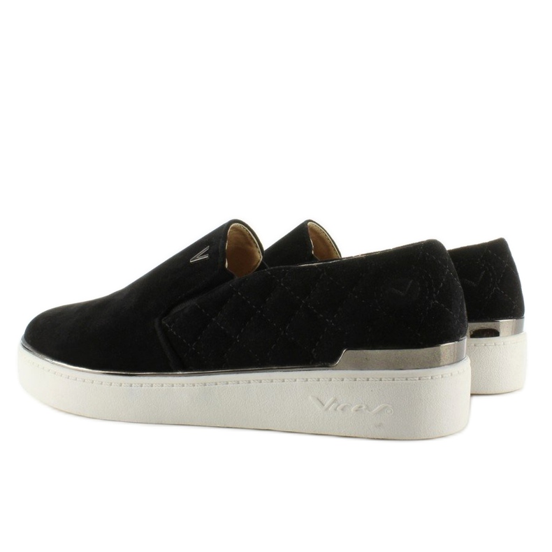 Zamszowe trampki slip-on 7103 Black czarne 1