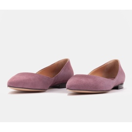 Marco Shoes Baleriny damskie z niskimi bokami fioletowe 3