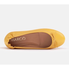 Marco Shoes Baleriny z delikatnej skóry licowej żółte 6