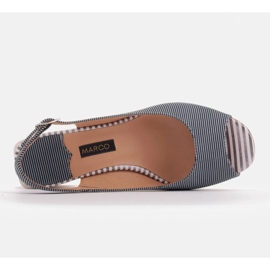 Marco Shoes Wygodne sandały damskie z ciekawą skórą niebieskie 6