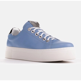 Marco Shoes Lekkie sneakersy na grubej podeszwie niebieskie srebrny 3