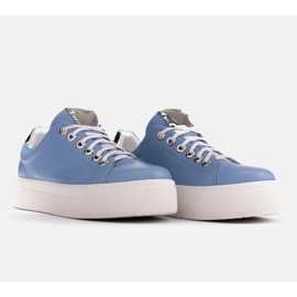 Marco Shoes Lekkie sneakersy na grubej podeszwie niebieskie srebrny 4
