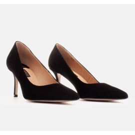 Marco Shoes Eleganckie szpilki zamszowe czarne 3