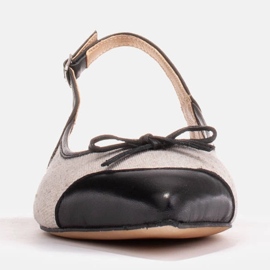Marco Shoes Sandały w połączeniu skóry naturalnej i tkaniny czarne 2