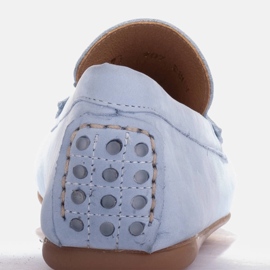 Marco Shoes Klasyczne mokasyny z miękkiej skóry niebieskie 6
