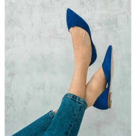Marco Shoes Baleriny z piętką niebieskie 6